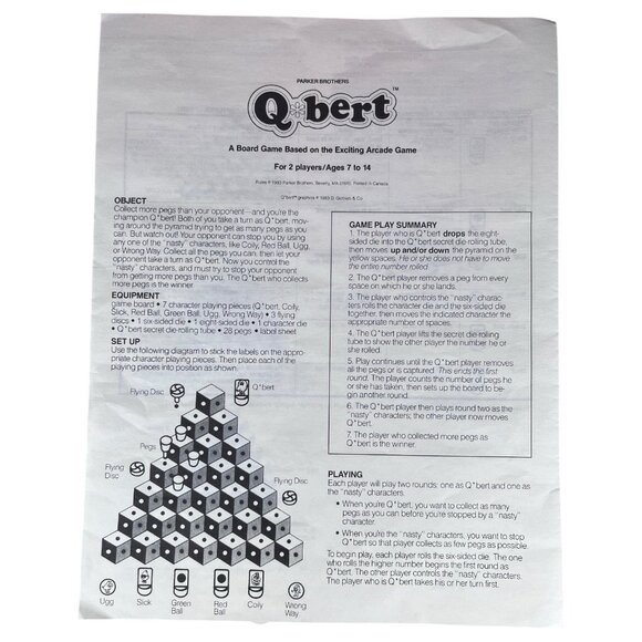 VINTAGE 1983 Parker Brothers Q*Bert Board Game complete - Picture 9 of 9